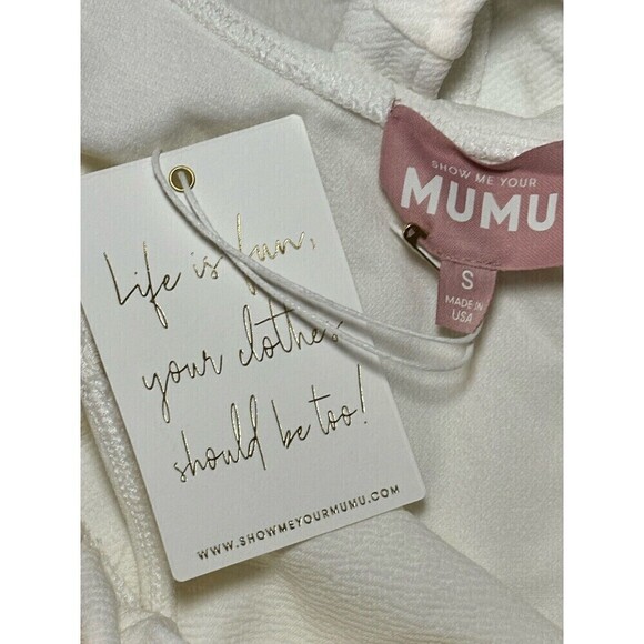 Show Me Your Mumu Ophelia Ruffle Bodysuit Bone Stretch Small NWT $94 - Picture 8 of 8